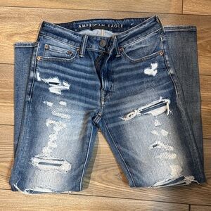 American Eagle Outfitters Men’s Distressed Blue Denim Shorts
